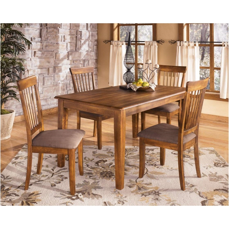 Bowery Hill Upholstered Dining Side Chair in Rustic Brown