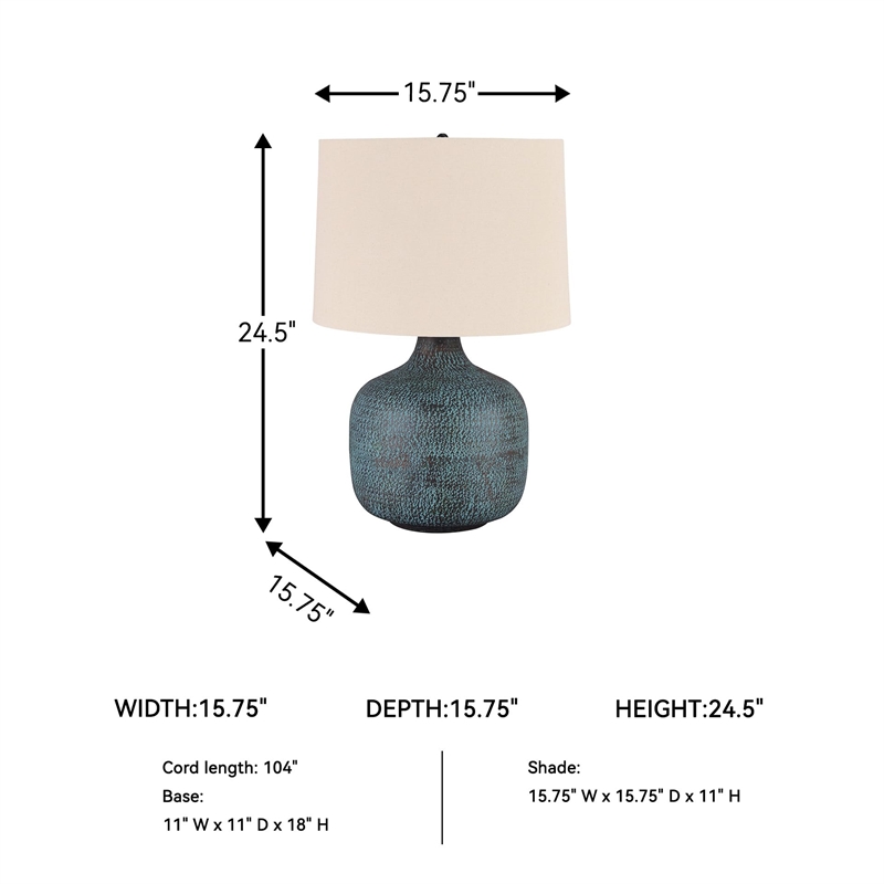 Bowery Hill Metal Table Lamp in Patina