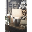 Bowery Hill Aluminum Antique Silver Table Lamp Drum Shade 23.13