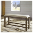 Bowery Hill Upholstered Counter Dining Bench in Beige