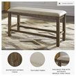 Bowery Hill Upholstered Counter Dining Bench in Beige