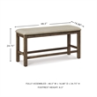 Bowery Hill Upholstered Counter Dining Bench in Beige