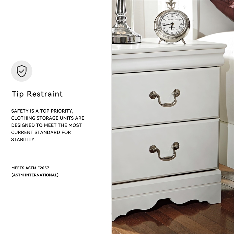 Bowery Hill 2 Drawer Nightstand in White