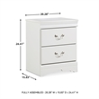 Bowery Hill 2 Drawer Nightstand in White