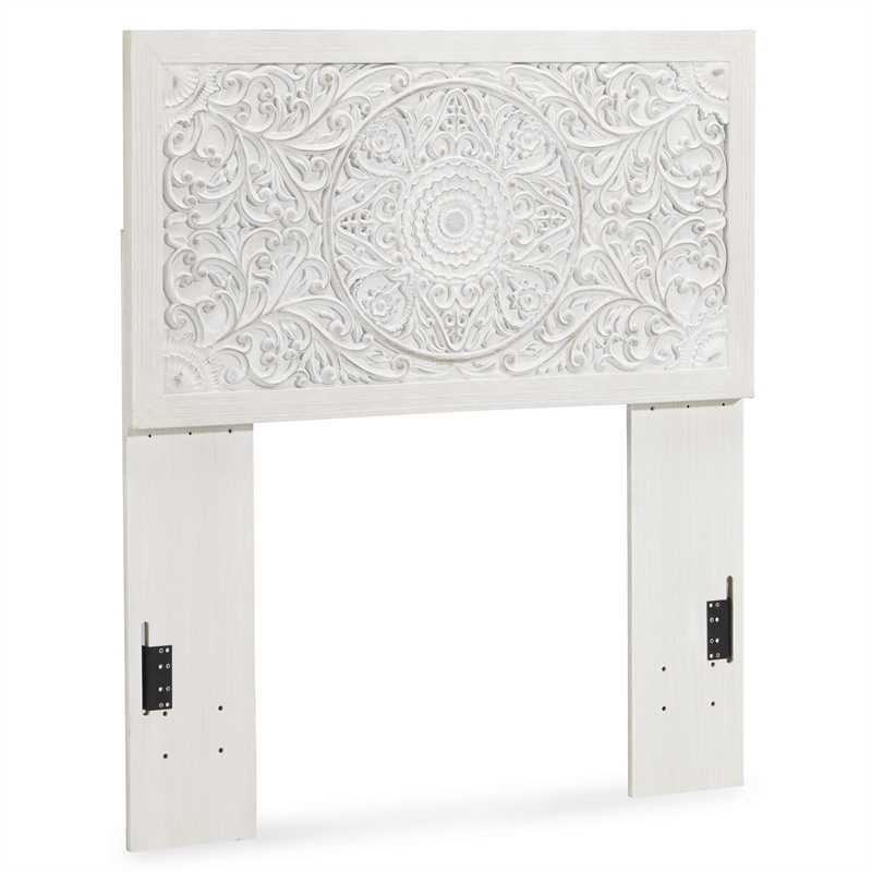 Bowery Hill Engineered Wood White Twin Panel Headboard