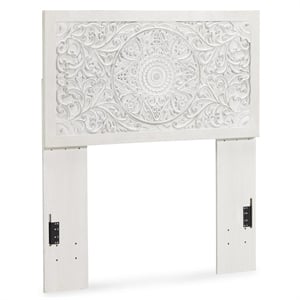 Bowery Hill Engineered Wood White Twin Panel Headboard