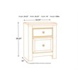 Bowery Hill 2 Drawer Nightstand in Whitewash