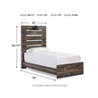 Bowery Hill Engineered Wood King California Bookcase LED Headboard in Brown
