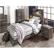 Bowery Hill Engineered Wood King California Bookcase LED Headboard in Brown
