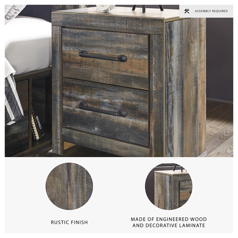 Bowery Hill 2 Drawer Nightstand in Burnt Orange