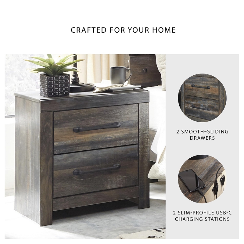 Bowery Hill 2 Drawer Nightstand in Burnt Orange