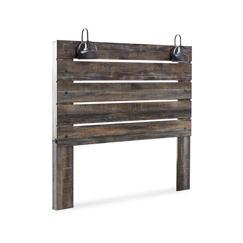 Bowery Hill Engineered Wood Brown Headboard Rectangular USB Charger 63.94