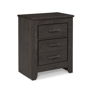 Bowery Hill Engineered Wood Charcoal Nightstand Rectangular 29.47&quotH Unassembled