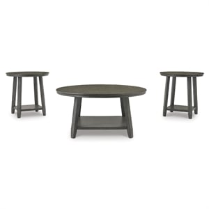 Bowery Hill 3 Piece Coffee Table Set in Gray
