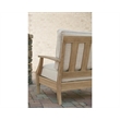 Bowery Hill Eucalyptus Wood Beige Arm Chair Rectangular All-Weather 32
