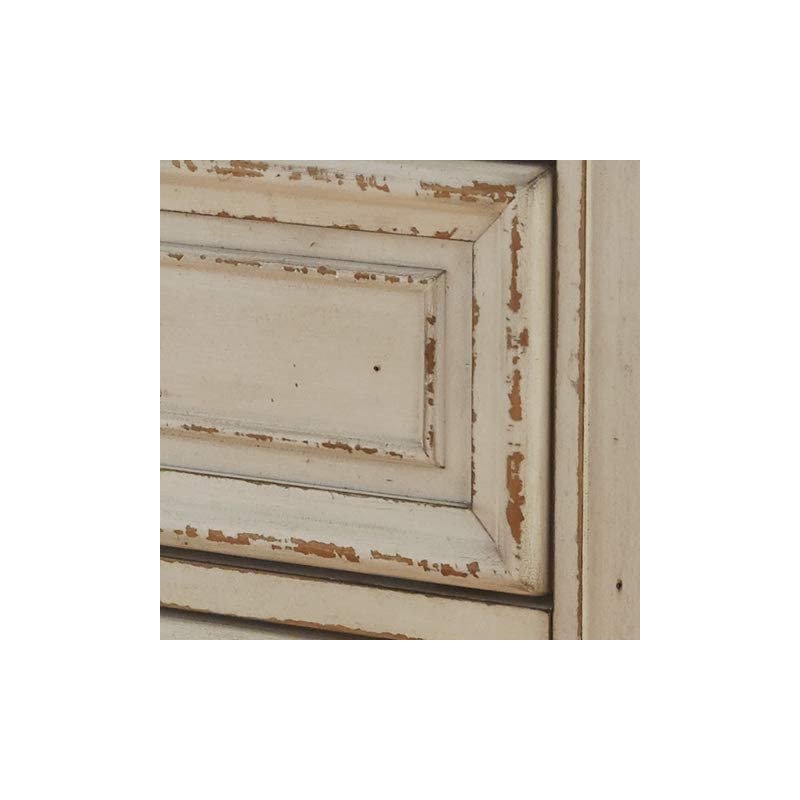 Bowery Hill Veneers White and Brown Double Dresser Rectangular 54.13