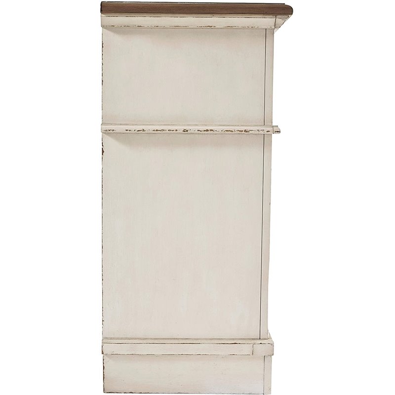 Bowery Hill Veneers White and Brown Double Dresser Rectangular 54.13