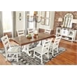 Bowery Hill Rectangular Dining Table in White and Brown