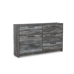 Bowery Hill 6 Drawers Engineered Wood Double dresser in Smokey Gray