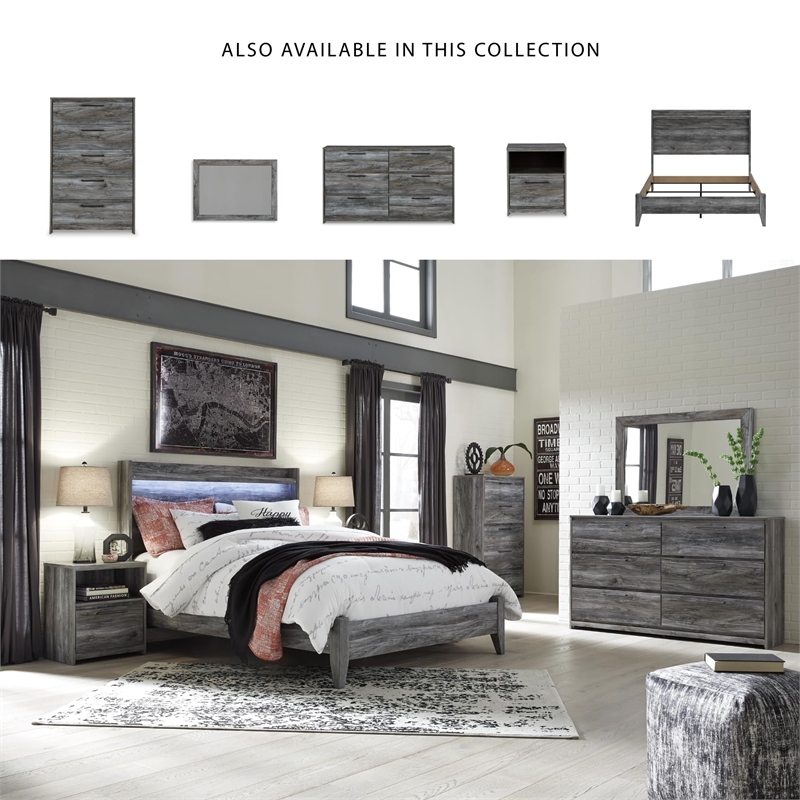 Bowery Hill 1 Drawer Nightstand with USB Ports in Gray
