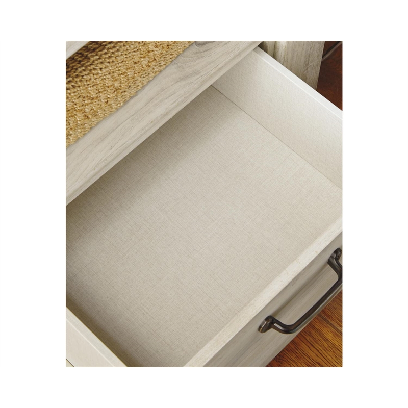 Bowery Hill 1 Drawer Nightstand with USB Ports in White