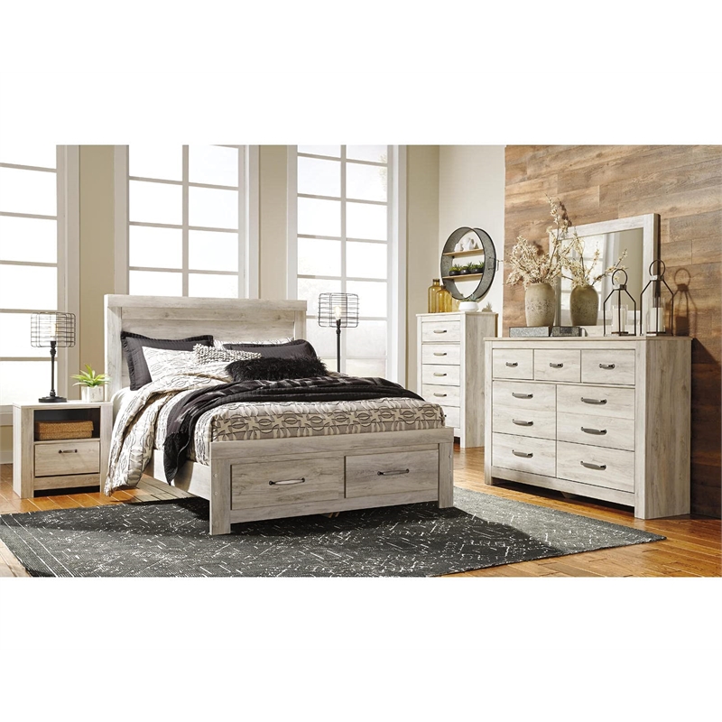 Bowery Hill 1 Drawer Nightstand with USB Ports in White