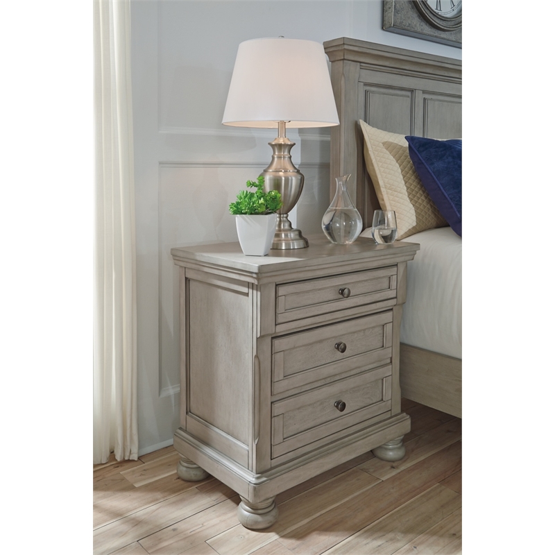 Bowery Hill 2 Drawer Nightstand in Light Gray