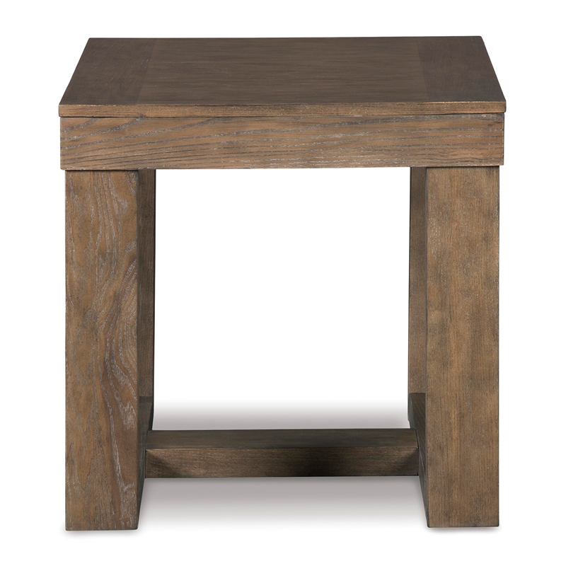 Bowery Hill Ash Veneers Grayish Brown End Table Square 24