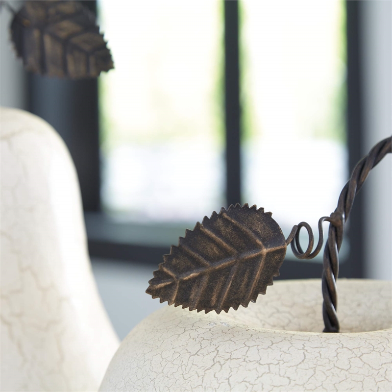 Bowery Hill 2 Piece Sculpture Set in Antique White and Bronze
