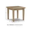 Bowery Hill Square Contemporary Wood Patio End Table in Brown