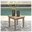 Bowery Hill Square Contemporary Wood Patio End Table in Brown