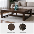 Bowery Hill Dark Brown Coffee Table Rectangular Oversized 56.06