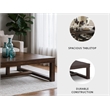 Bowery Hill Dark Brown Coffee Table Rectangular Oversized 56.06
