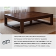 Bowery Hill Dark Brown Coffee Table Rectangular Oversized 56.06