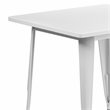 Bowery Hill Metal White Dining Table Square Indoor-Outdoor 31.5