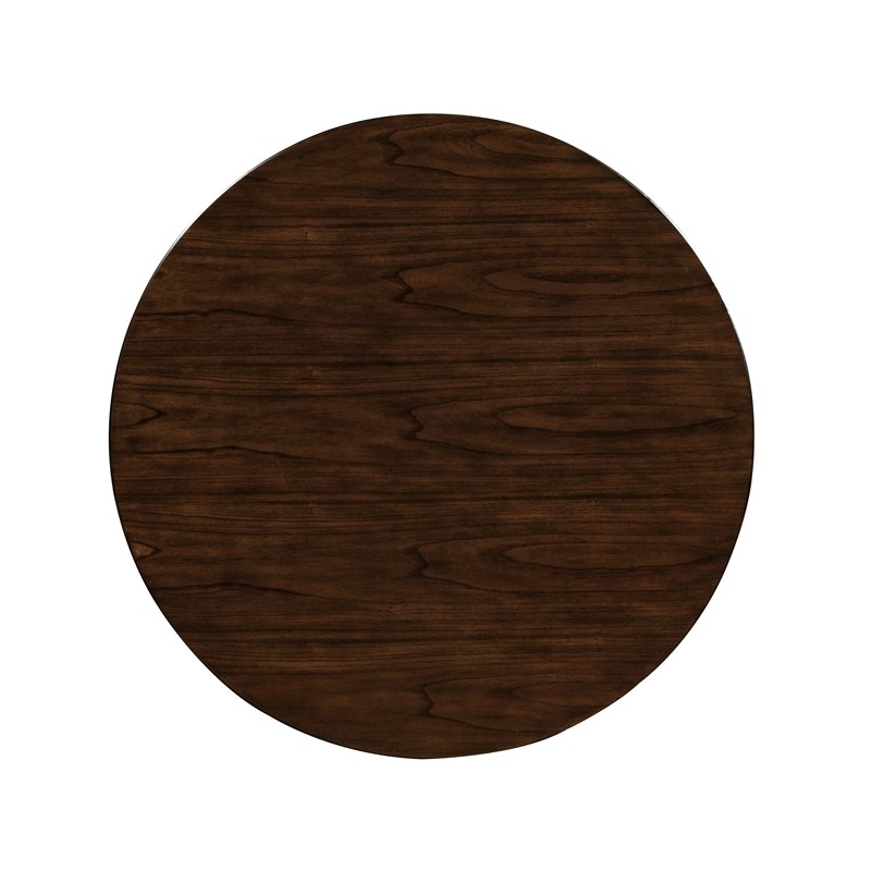 Bowery Hill Mecca Mid-century Wood Round Dining Table in Gray