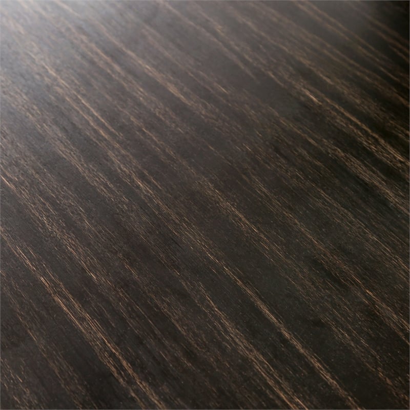 Bowery Hill Solid Wood Antique Black Dining Table Round Pedestal Base 48