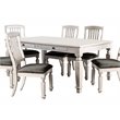 Bowery Hill 4-Drawer Transitional Wood Dining Table in Antique White