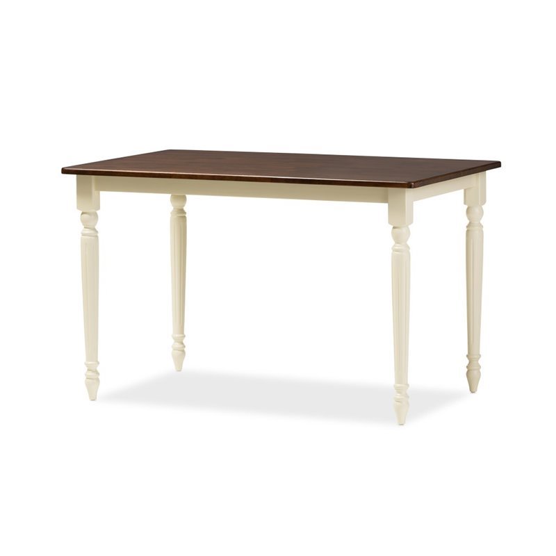 Bowery Hill Cottage Dining Table in Brown and Cream