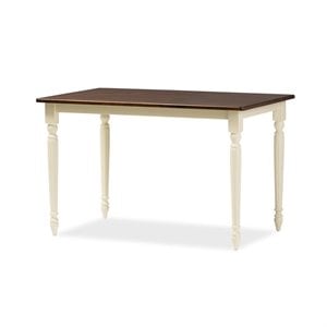 Bowery Hill Cottage Dining Table in Brown and Cream