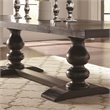 Bowery Hill Hardwood Antique Noir Dining Table Rectangular Extendable 123
