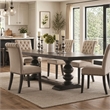 Bowery Hill Hardwood Antique Noir Dining Table Rectangular Extendable 123