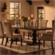 Bowery Hill Hardwood Antique Noir Dining Table Rectangular Extendable 123