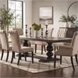 Bowery Hill Hardwood Antique Noir Dining Table Rectangular Extendable 123