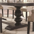 Bowery Hill Hardwood Antique Noir Dining Table Rectangular Extendable 123