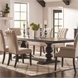 Bowery Hill Hardwood Antique Noir Dining Table Rectangular Extendable 123