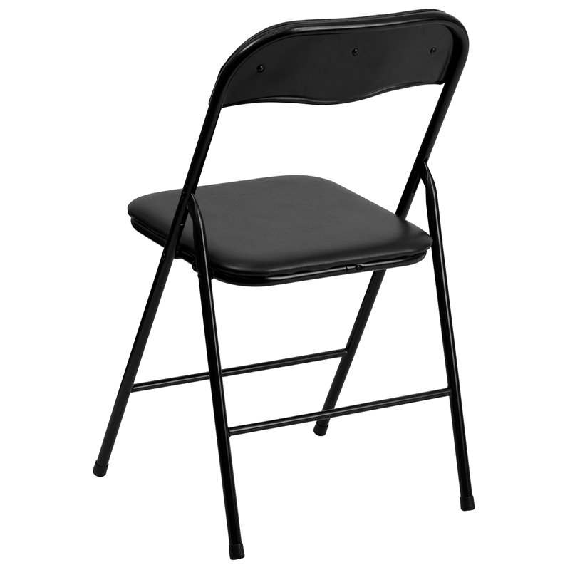 Bowery Hill 5 Piece Folding Card Dining Table and Chair Set in Black