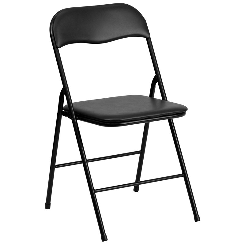 Bowery Hill 5 Piece Folding Card Dining Table and Chair Set in Black