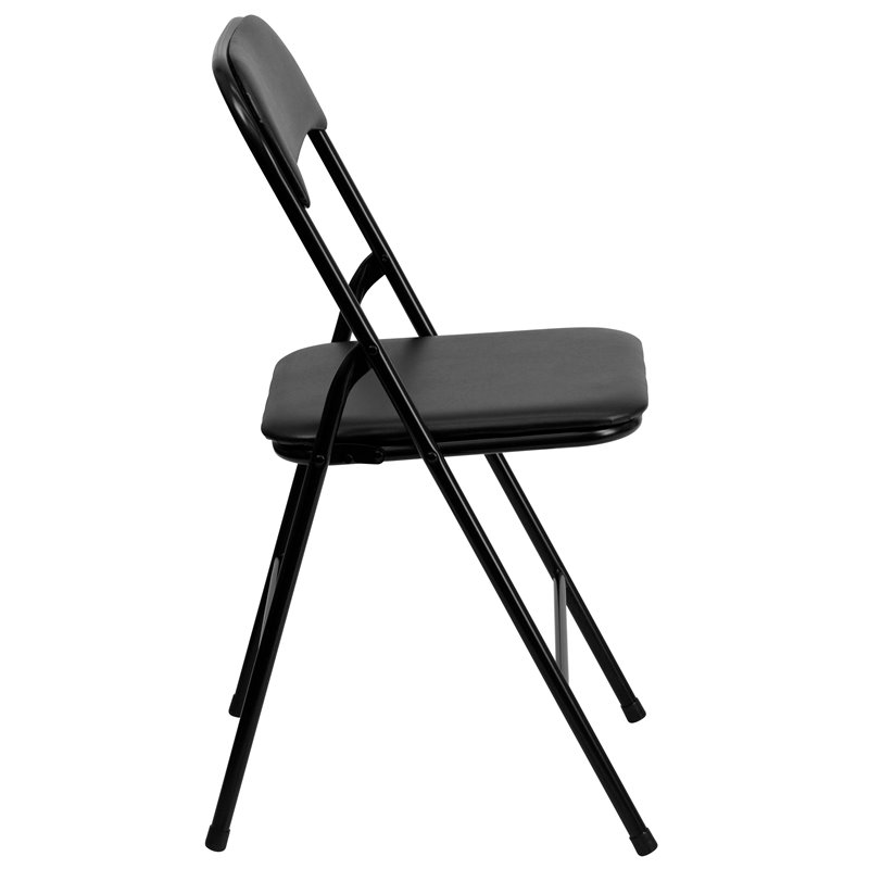 Bowery Hill 5 Piece Folding Card Dining Table and Chair Set in Black