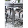 Bowery Hill Solid Wood Gray Dining Set Rectangular Expandable 84
